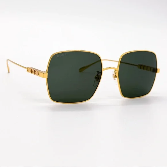 Gucci | Accessories | New Gucci Gg434s 01 Square Gold Grey
